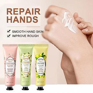 Крем для рук Chamomile, Cherry Blossom and Olive с ромашкой, вишневым цветом и оливками Характеристики Цвет 3 шт synthetic.ua - Фото 1