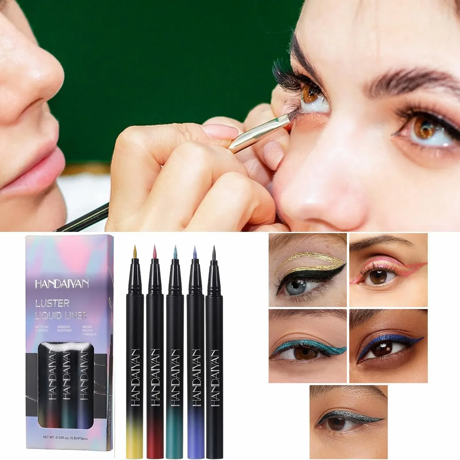 Набор Блестящих Подводок для Глаз, Стойкая, фото №3