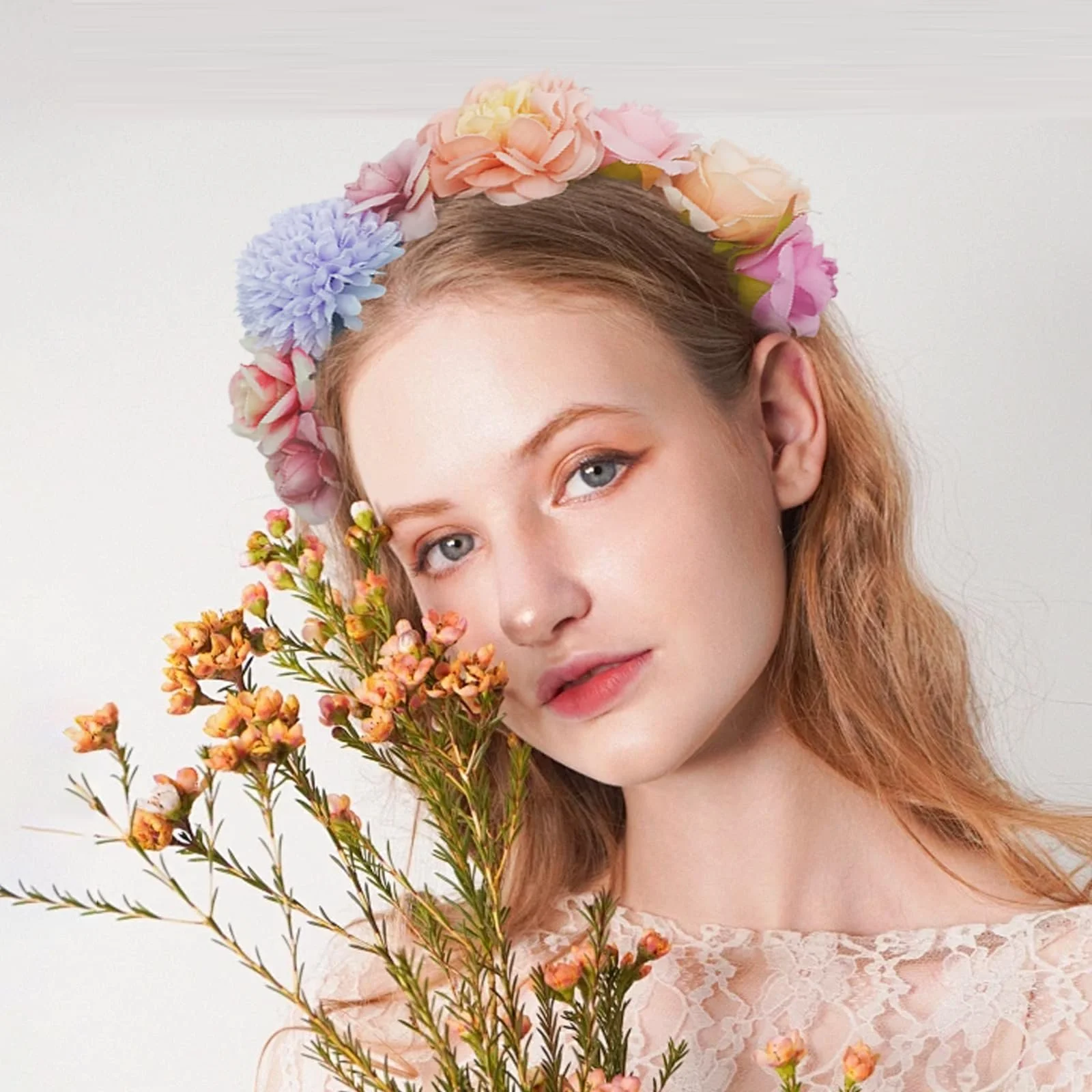 Обруч Квітковий Різнокольорові Квіти, фото №2