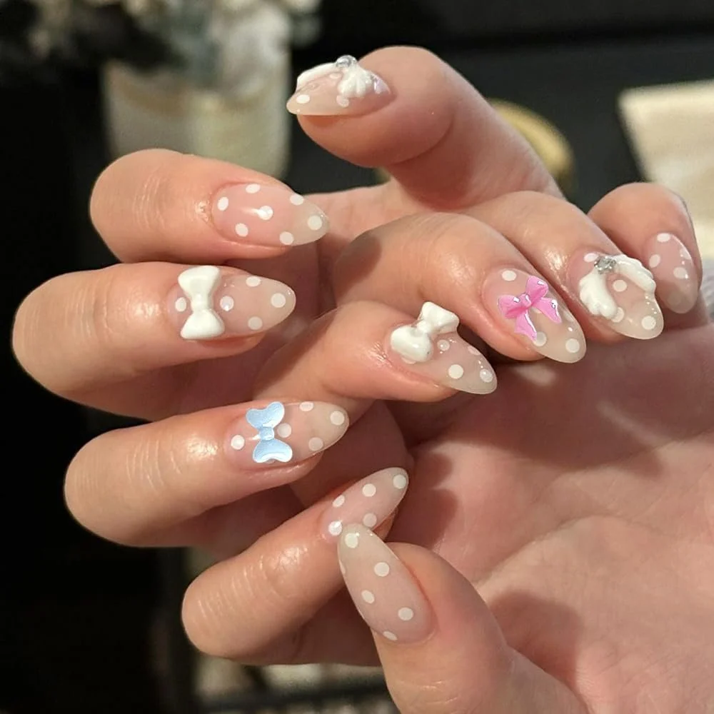 Украшения для ногтей Бантики 3D 80 шт Разноцветные, фото №8