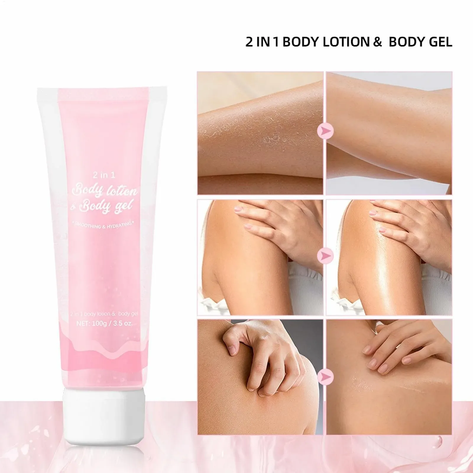 Гель-лосьйон для тіла зволожувальний 2 в 1 - лосьйон для сухої шкіри, заспокійливий лосьйон, зволожувальне відновлення, фото №3 Гель-лосьйон для тіла зволожувальний 2 в 1 - лосьйон для сухої шкіри, заспокійливий лосьйон, зволожувальне відновлення, фото №3