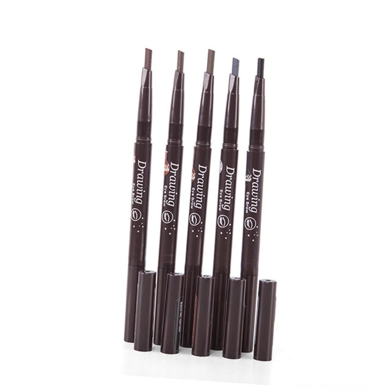 Олівець для брів FRCOLOR Eyebrow Spoolie Brush 3 шт 2 1 Eyebrow Pencils Filler Microblading Pen Makeup Coffee Waterproof Ротуючий стрижень, фото №4