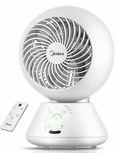 Вентилятор настольный Midea MDF24JRW, 28 дБ, диаметр 20 см, для циркуляции воздуха, дальность 18 м, колебание 120° + 105°, 5 скоростей, таймер 15 ч с пультом ДУ - Фото 1