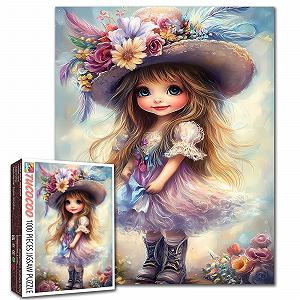 Пазл Tucocoo Fantasy Art Милая девочка 1000 деталей Flower Hat цветной 70 х 50 см - Фото 1