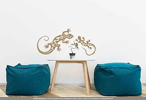 Наклейка на стіну Oracal 631 Ящірки/Геккони 100 x 46,1 см Світло-коричнева synthetic.ua - Фото 1