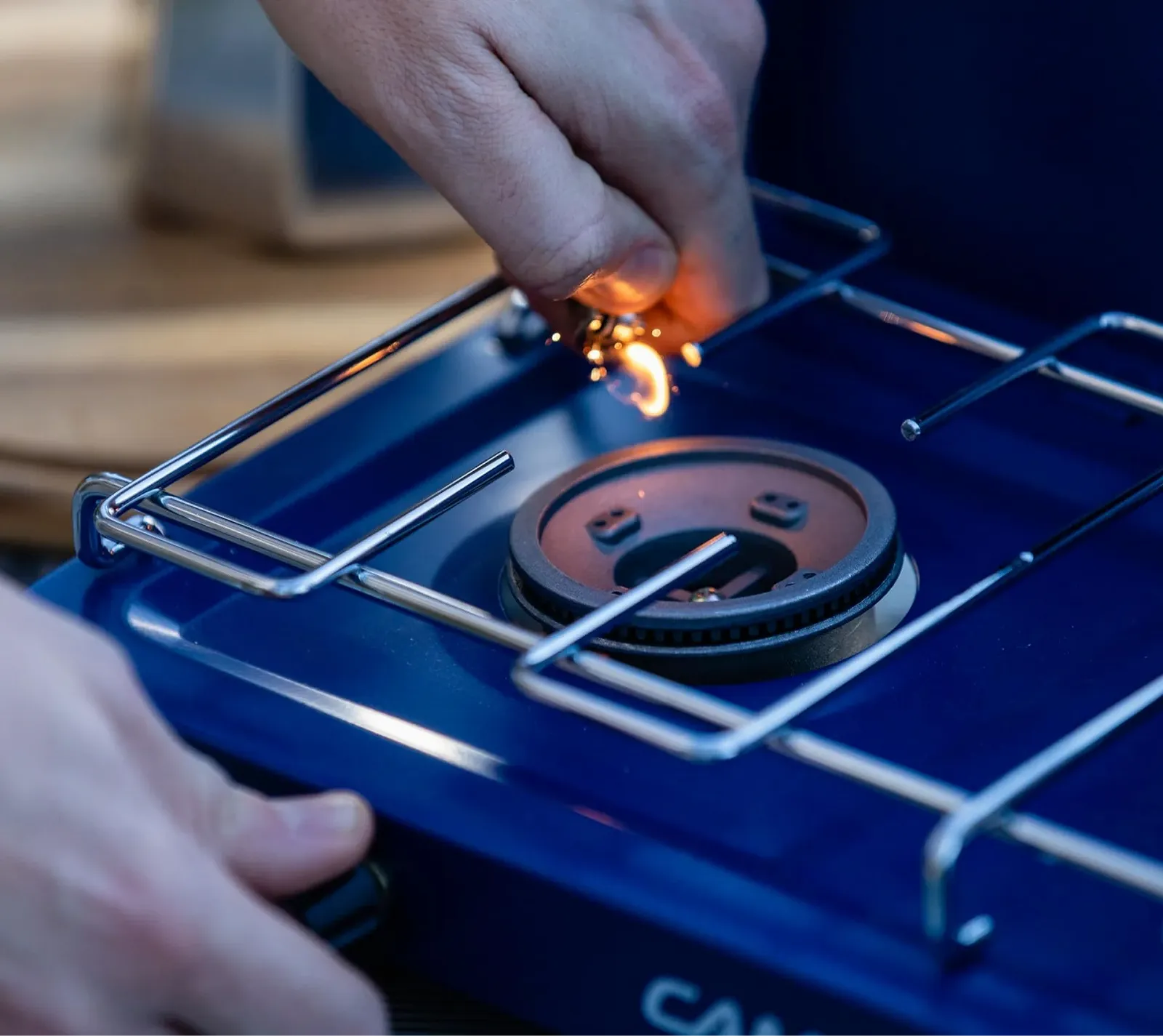 Компактна газова плита Campingaz Base Camp Lid Compact / 2 x 1600 Вт / синій, фото №4