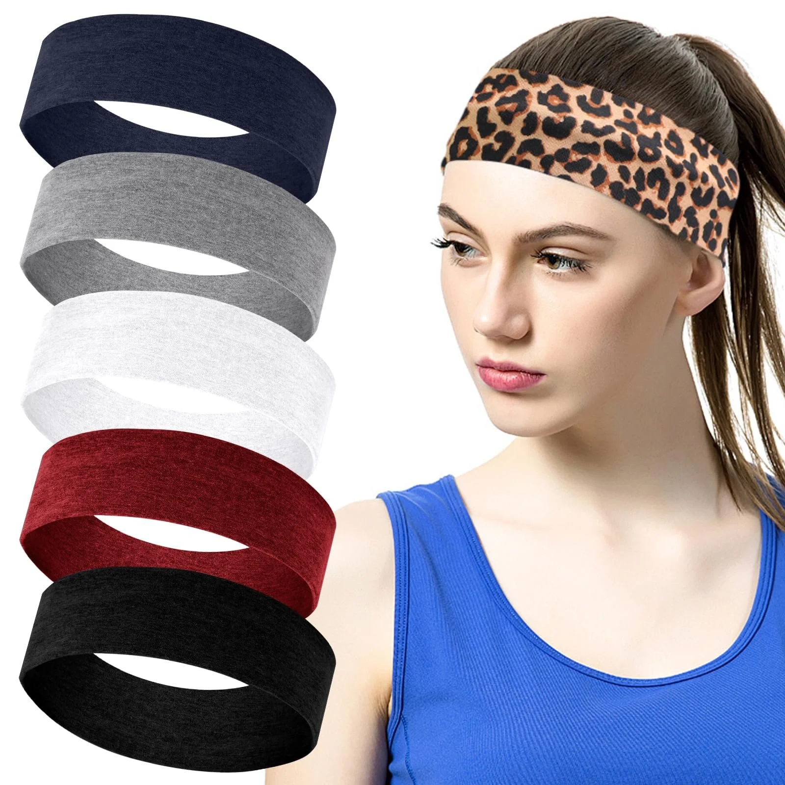 Спортивна Пов'язка на Голову Мікс Кольорів, 6 шт, фото №1