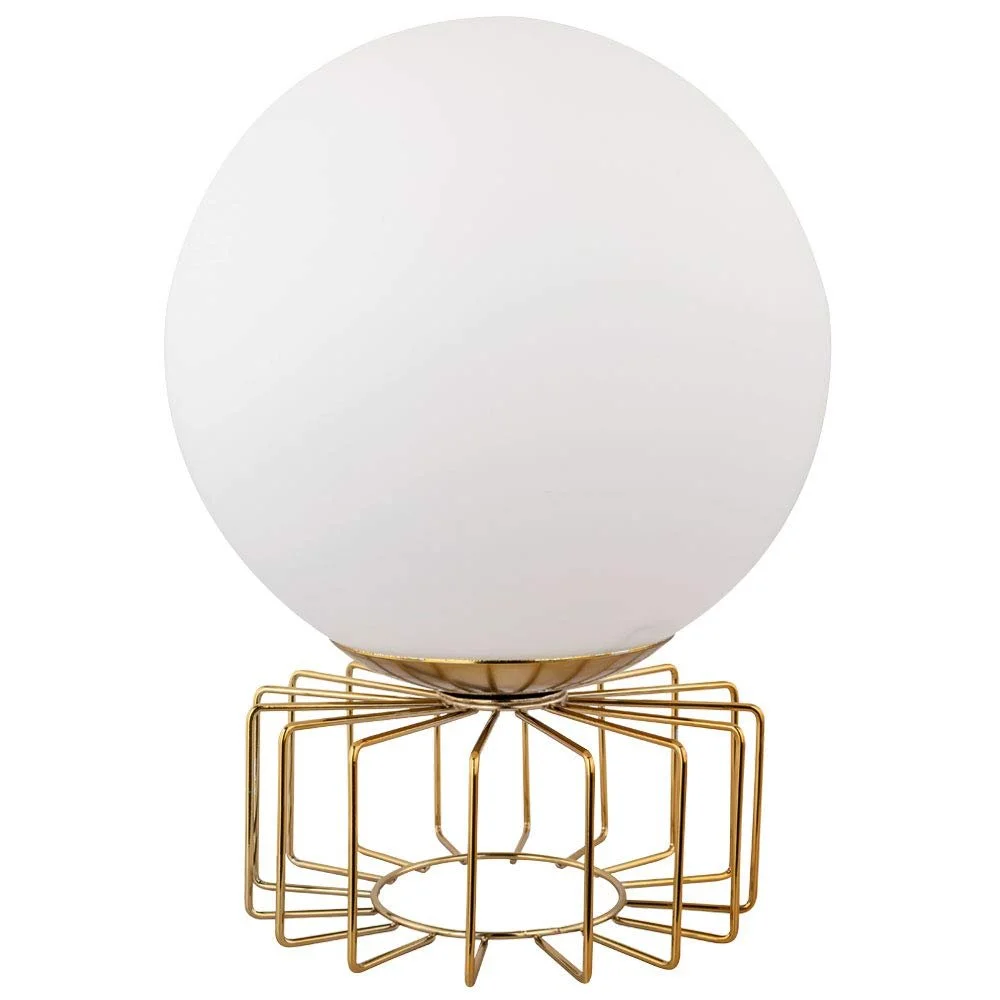 Настільна лампа etc-shop 15 см латунь метал скло опал, фото №1