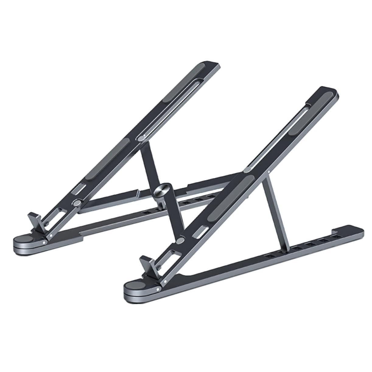 Підставка для ноутбука складана Алюмінієвий сплав Регульована по висоті Охолоджуюча Темно-сірий, фото №1 Підставка для ноутбука складана Алюмінієвий сплав Регульована по висоті Охолоджуюча Темно-сірий, фото №1
