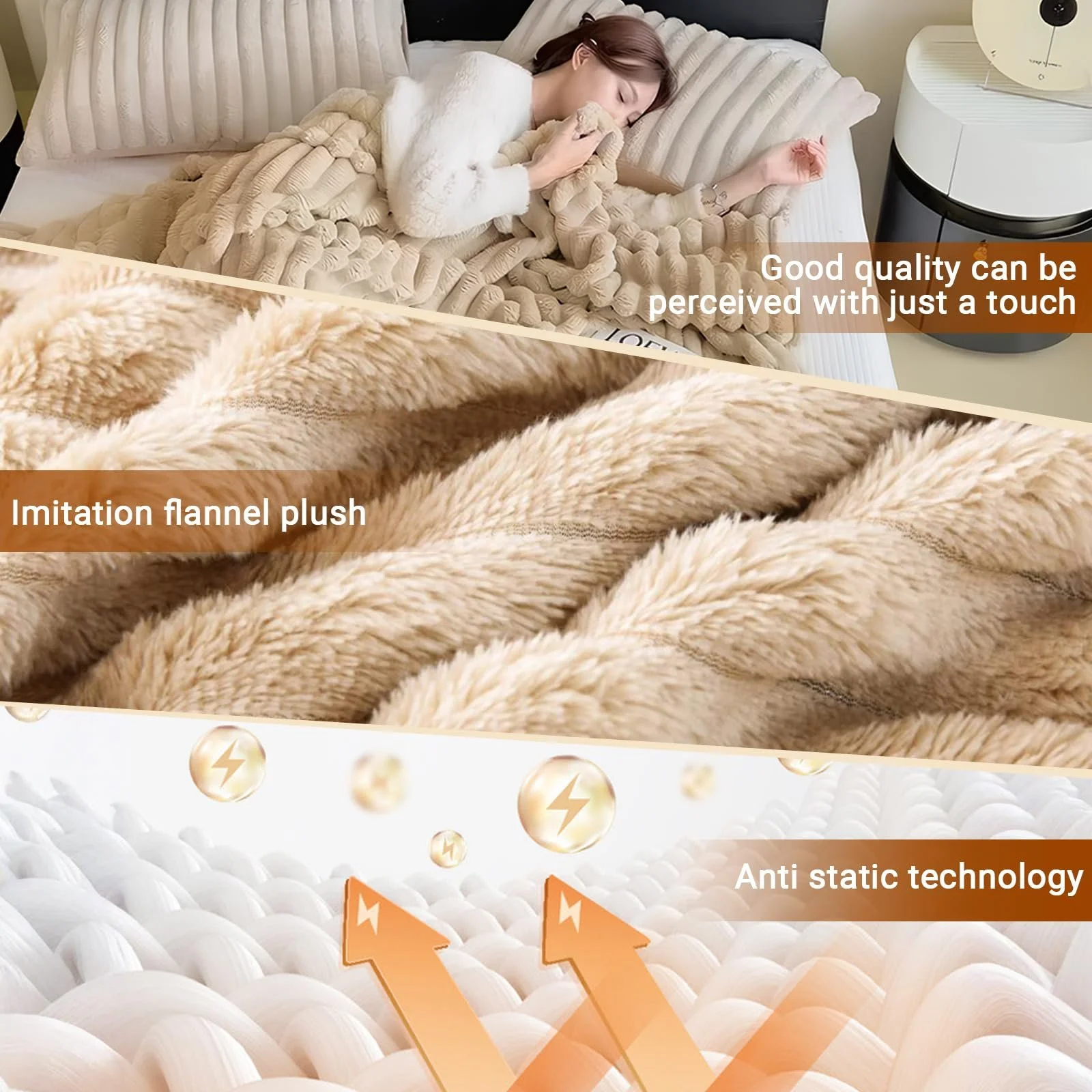 Покривало Cuddly Fluffy, Фланелева ковдра, 200 x 150 см, М'яка тепла Покривало для дивану, Ліжка, Спальні, фото №4