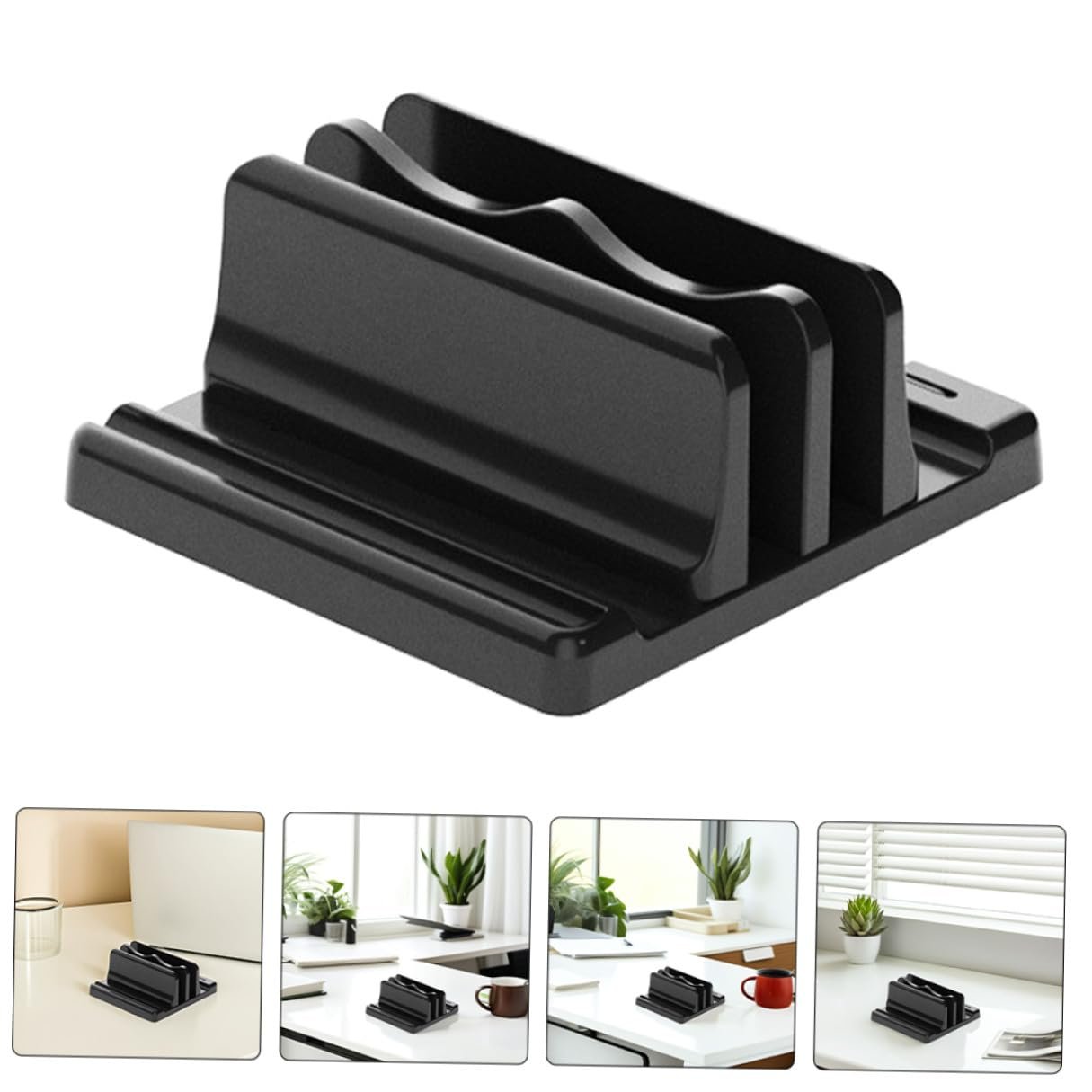 Вертикальна підставка для ноутбука з подвійним слотом, міцний настільний, фото №7