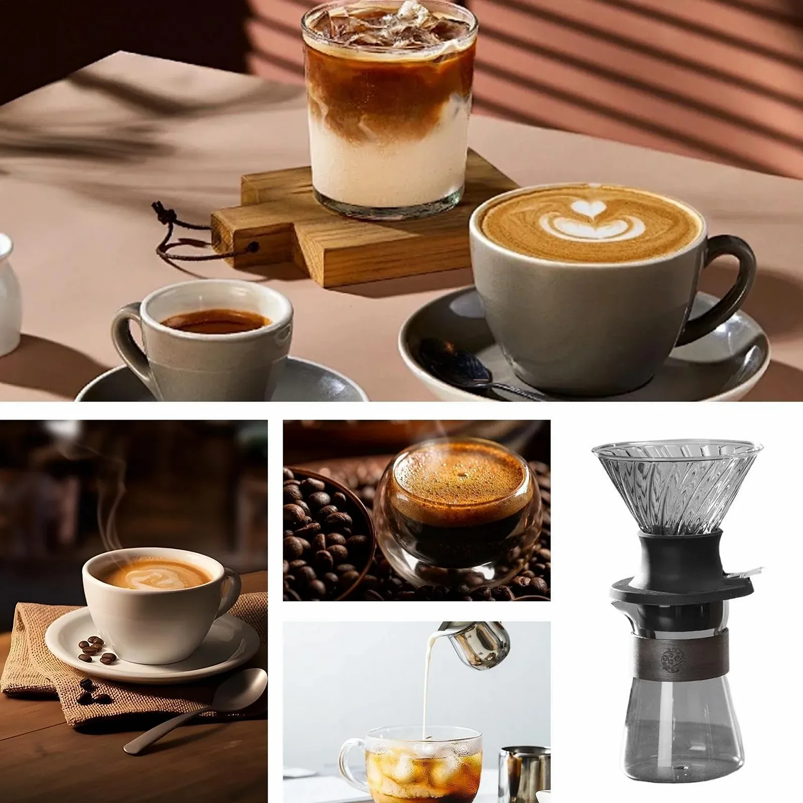 Пуровер для приготовления кофе со быстрой фильтрацией Градиентный, фото №4