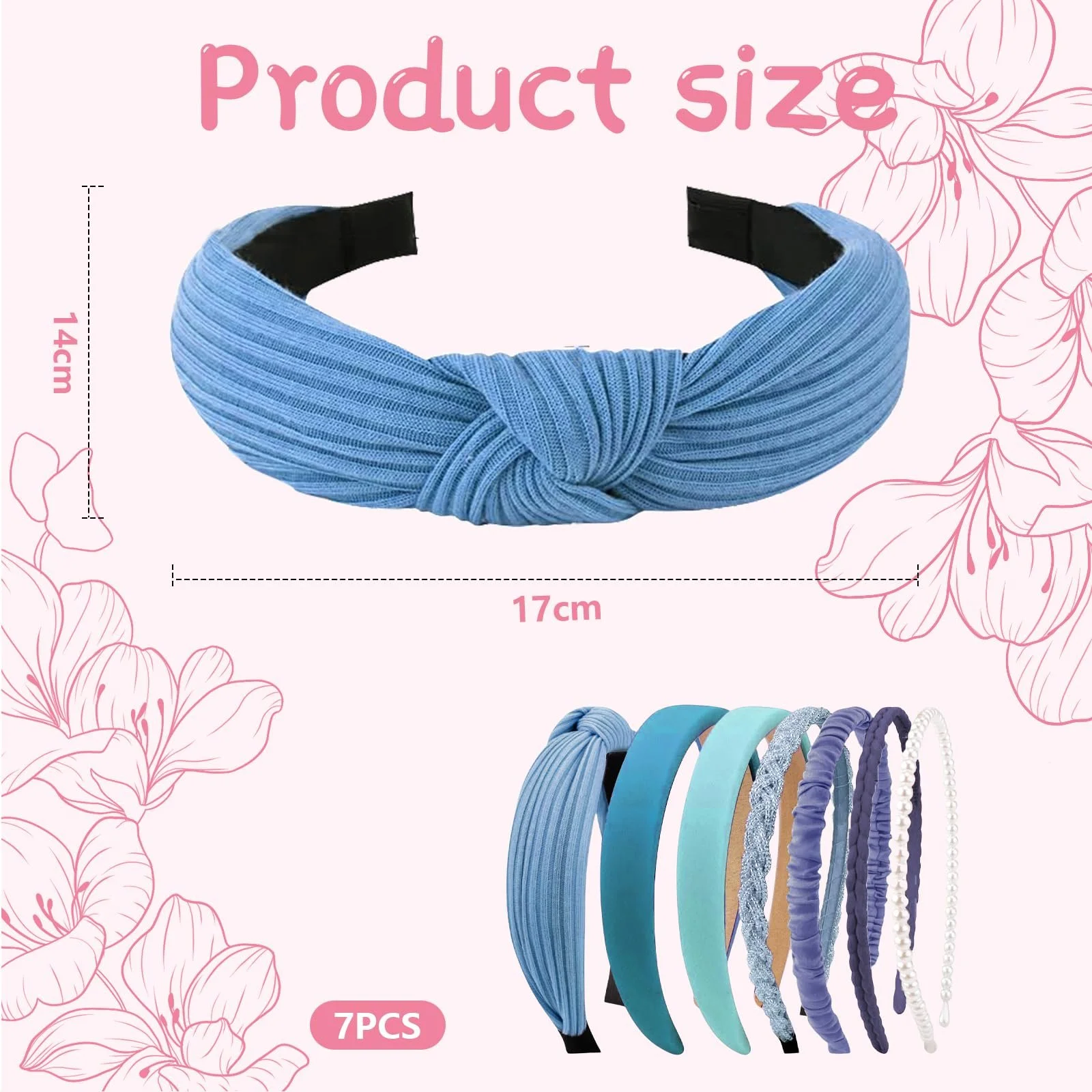 Набір жіночих обручів на голову 7 шт., фото №2