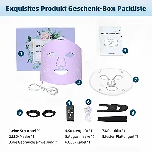 LED Маска для лица Aartner 8 Цветов Фиолетовый synthetic.ua - Фото 1