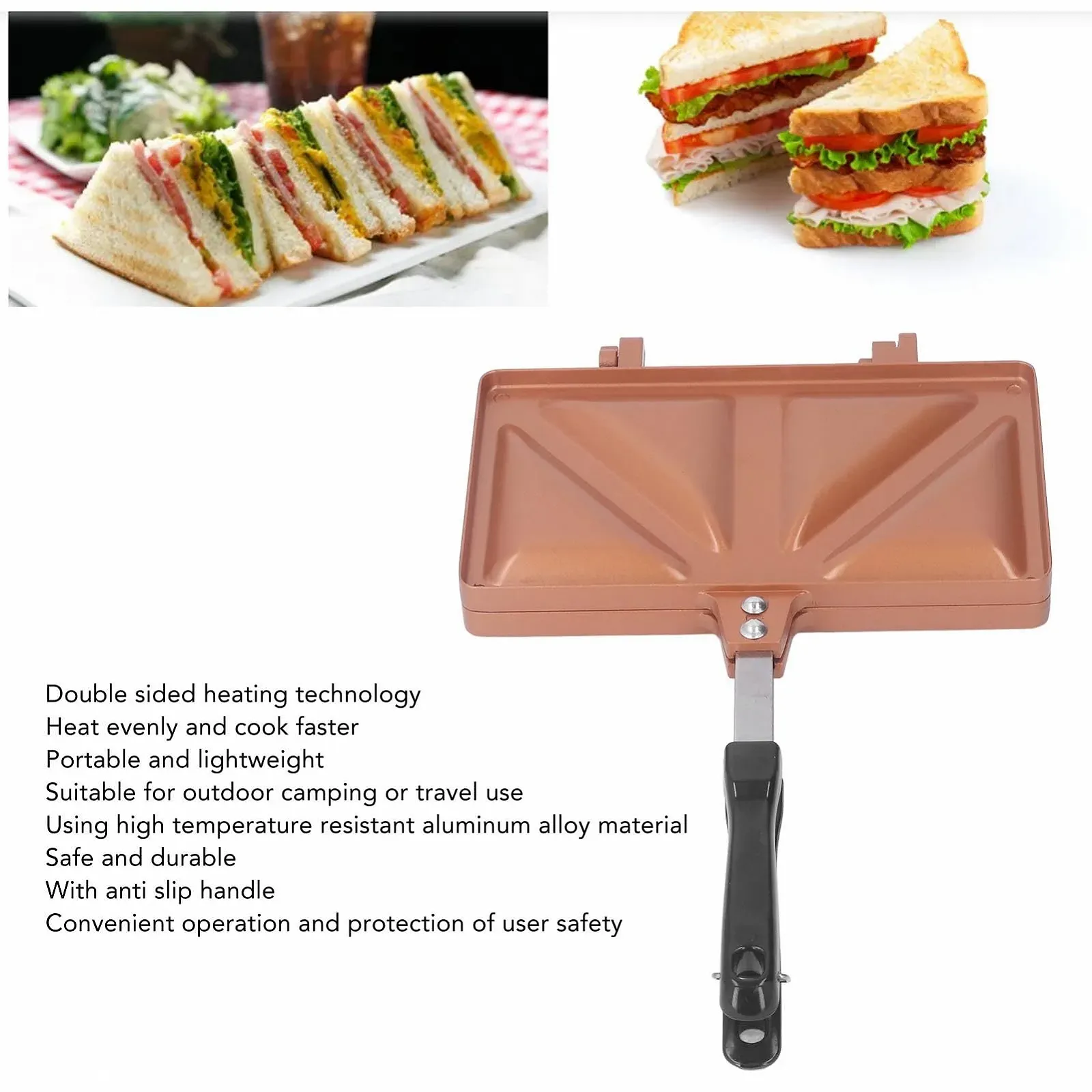 Двухсторонняя сэндвичница GOLD, фото №3