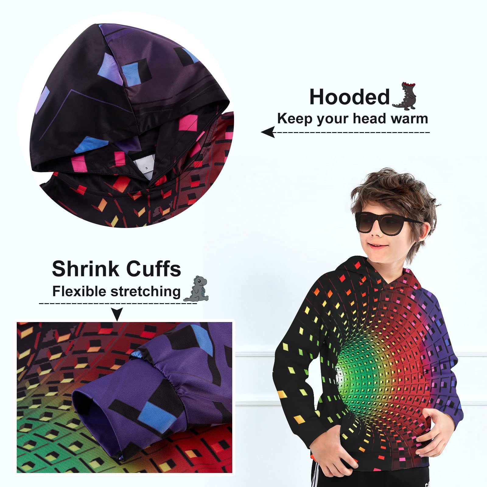 Дитяча Толстовка kids4ever Унісекс 3D Смішний принт Довгий рукав, фото №3