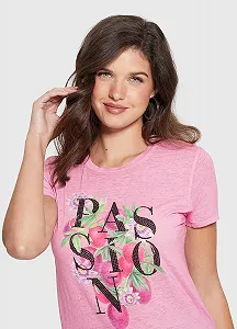 Жіноча футболка GUESS JEANS / Рожева / Розмір S synthetic.ua - Фото 1