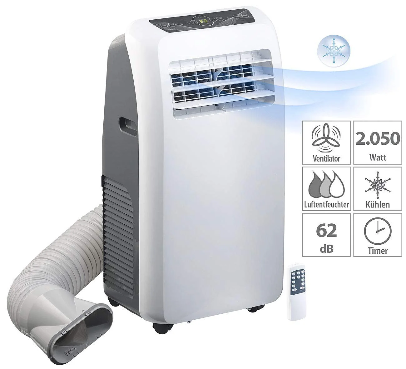 Мобильный моноблочный кондиционер Sichler Household Appliances 7,000 BTU/h 2000 Вт, фото №3