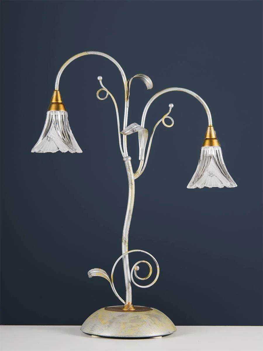Настільна лампа Florentine 413417 Floral Real Lead Crystal Античне срібло, фото №3