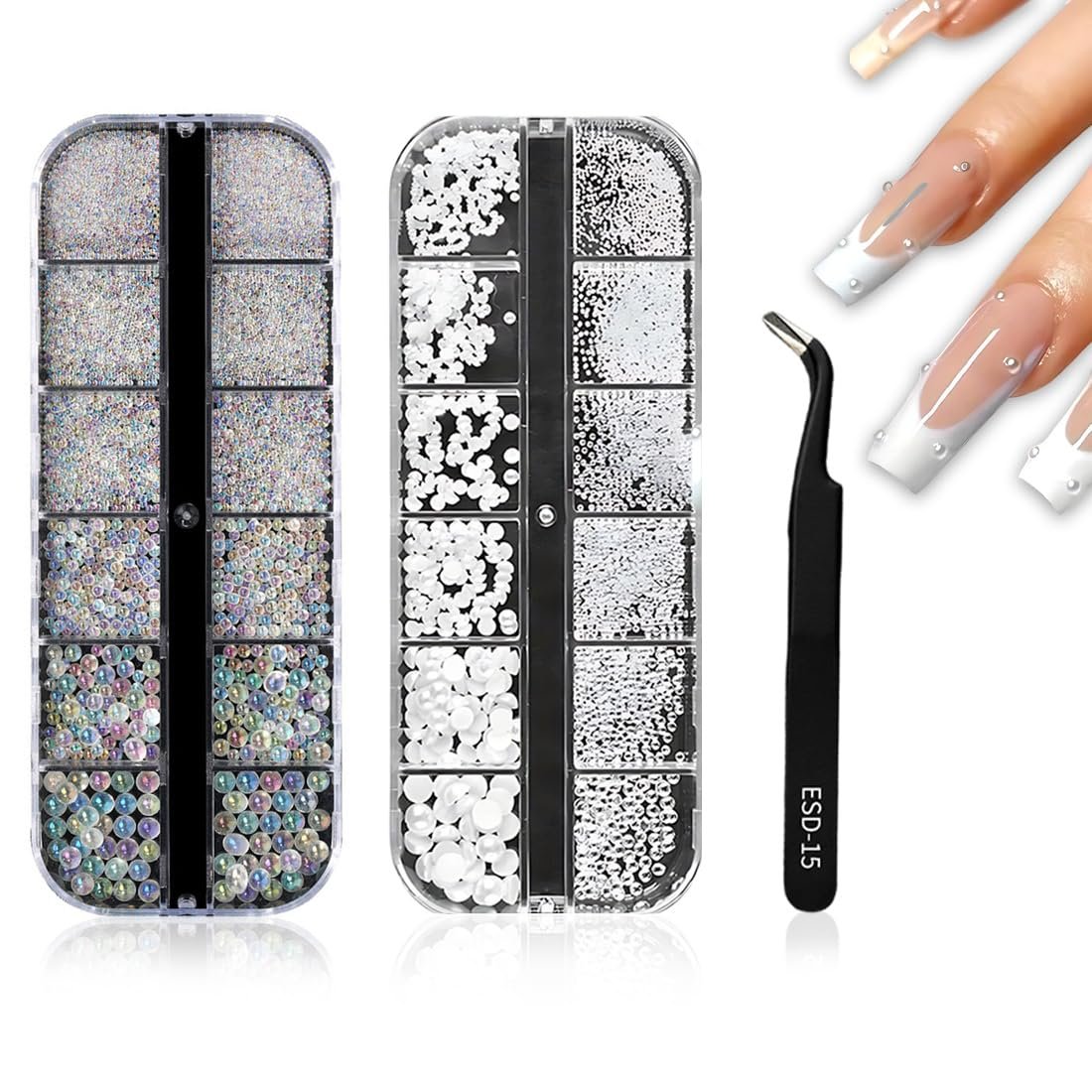 Стрази для нігтів 5000 шт, блискітки, 2 мм, фото №1