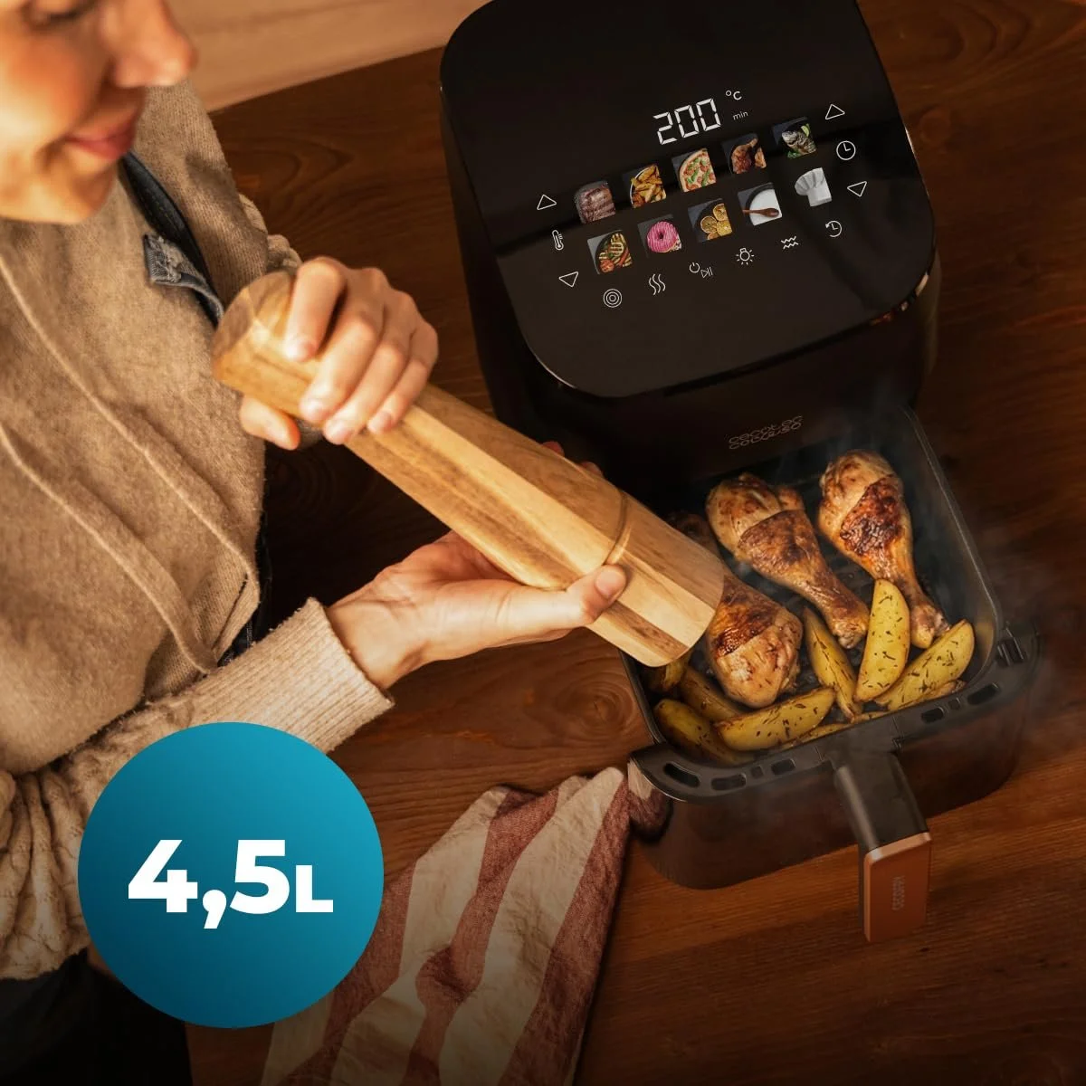 Мультипечь Cecotec Cecofry & Grill Smokin' 4500 4.5 L 1900 W, фото №5 Мультипечь Cecotec Cecofry & Grill Smokin' 4500 4.5 L 1900 W, фото №5