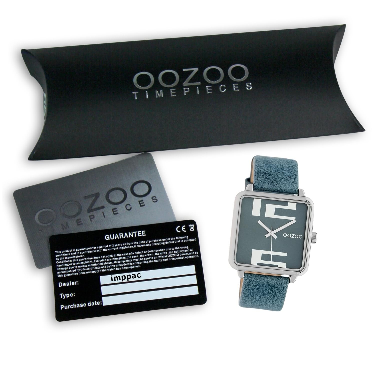 Годинник Oozoo жіночий Square зі шкіряним ремінцем 35 x 35 мм, фото №4