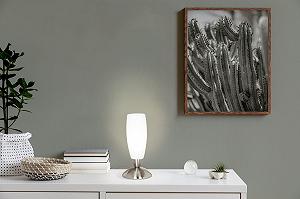 Настільна лампа EGLO Slim E14 Матовий нікель Біла synthetic.ua - Фото 1