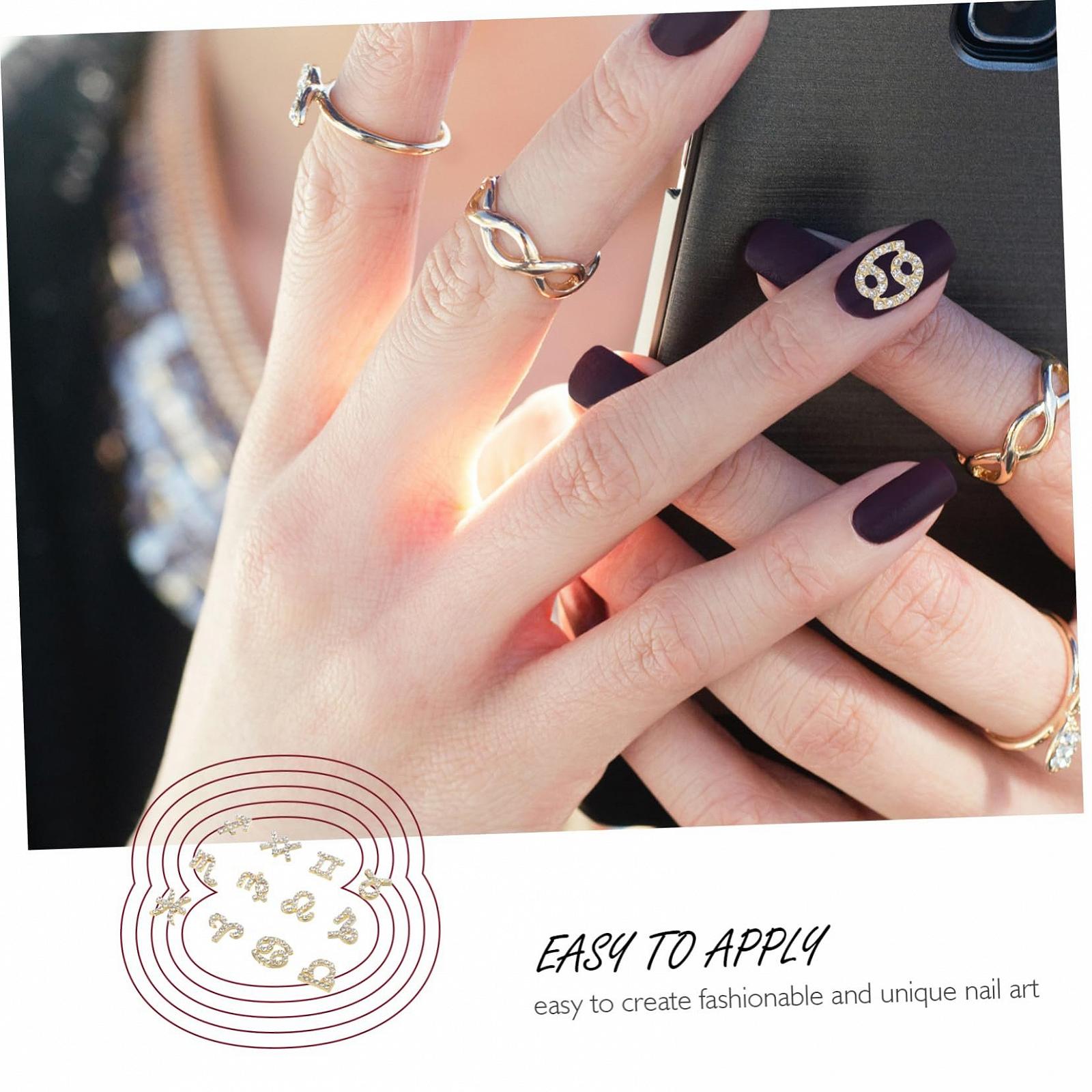 Стразы для ногтей WOONEKY 3d сплав 12 шт. Украшения для маникюра для натуральных и искусственных ногтей, фото №2