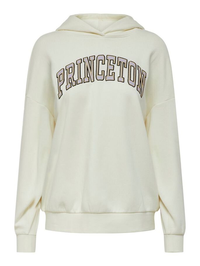 Світшот ONLTROLLE LIFE L/S VARSITY HOOD BOX SWT 15250215-Tofu-Print:PRINCETON ONLY XS, фото №1