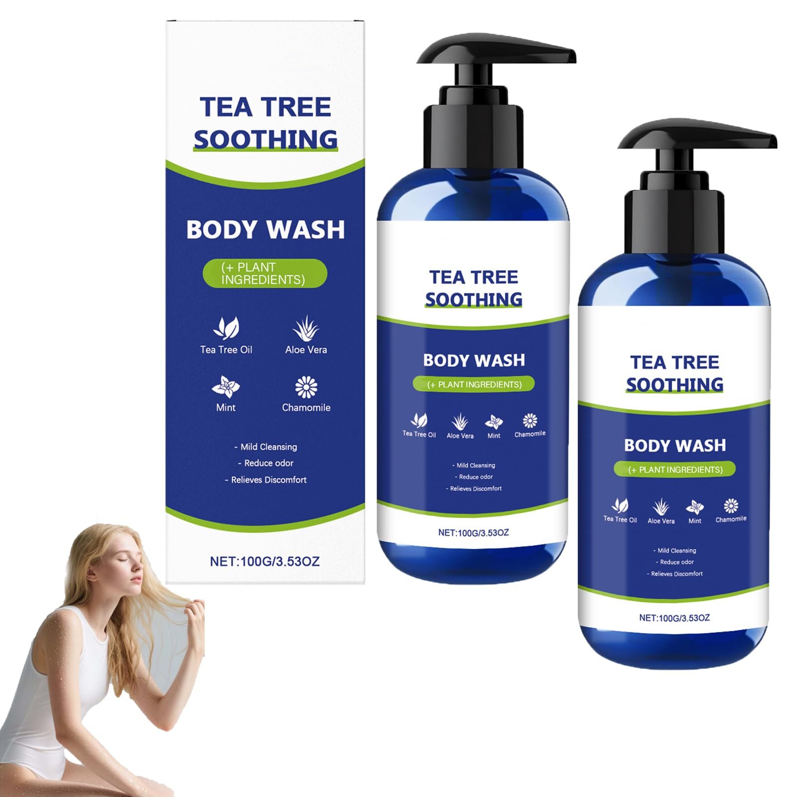 Гель для душу з олією чайного дерева Natural Care 2 шт., фото №1 Гель для душу з олією чайного дерева Natural Care 2 шт., фото №1