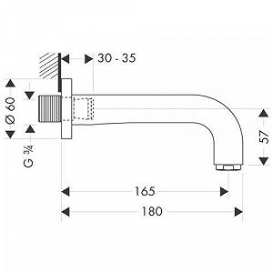 Вилив для ванни Axor Citterio 39410000 хром synthetic.ua - Фото 1
