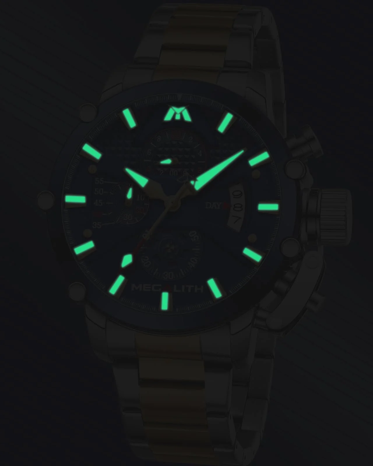 Чоловічий годинник-хронограф MEGALITH з великим циферблатом, аналоговий, водонепроникний, фото №7 Чоловічий годинник-хронограф MEGALITH з великим циферблатом, аналоговий, водонепроникний, фото №7