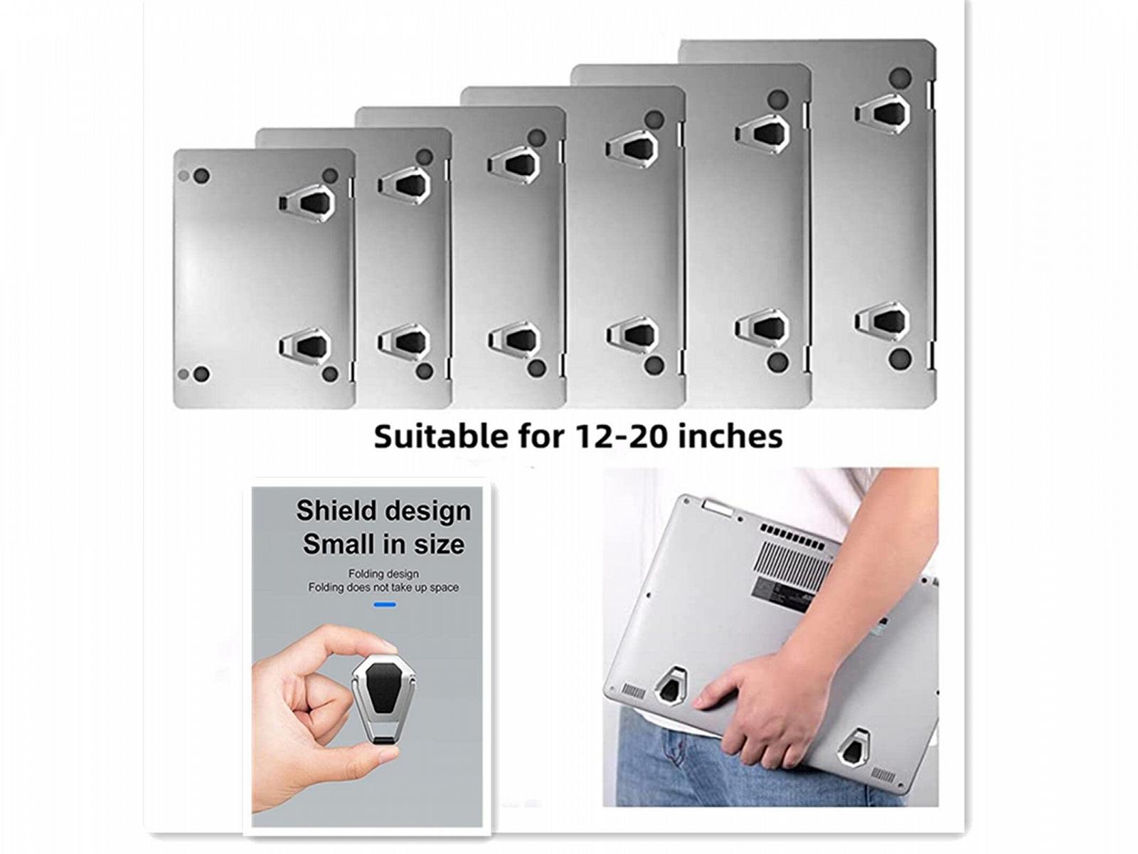 Портативная невидимая подставка для ноутбука - 2 шт Мини-подставка из цинкового сплава Подставка для охлаждения для ноутбуков 12-20 дюймов, фото №6