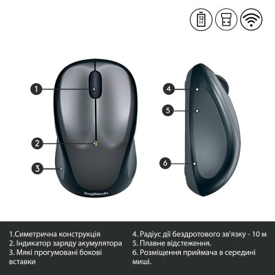 Мышка Logitech M235 Grey (910-002201), фото №6