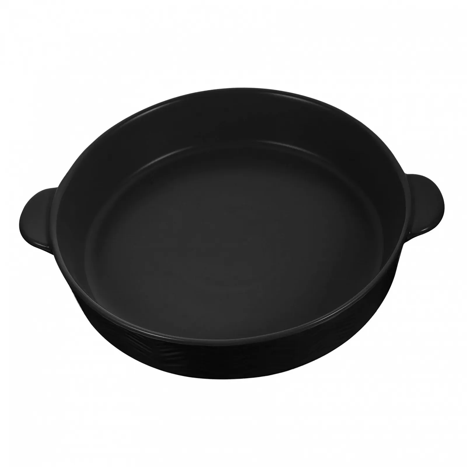Форма для запекания TIDTALEO Керамическая круглая с двойной ручкой черная, фото №1 Форма для запекания TIDTALEO Керамическая круглая с двойной ручкой черная, фото №1