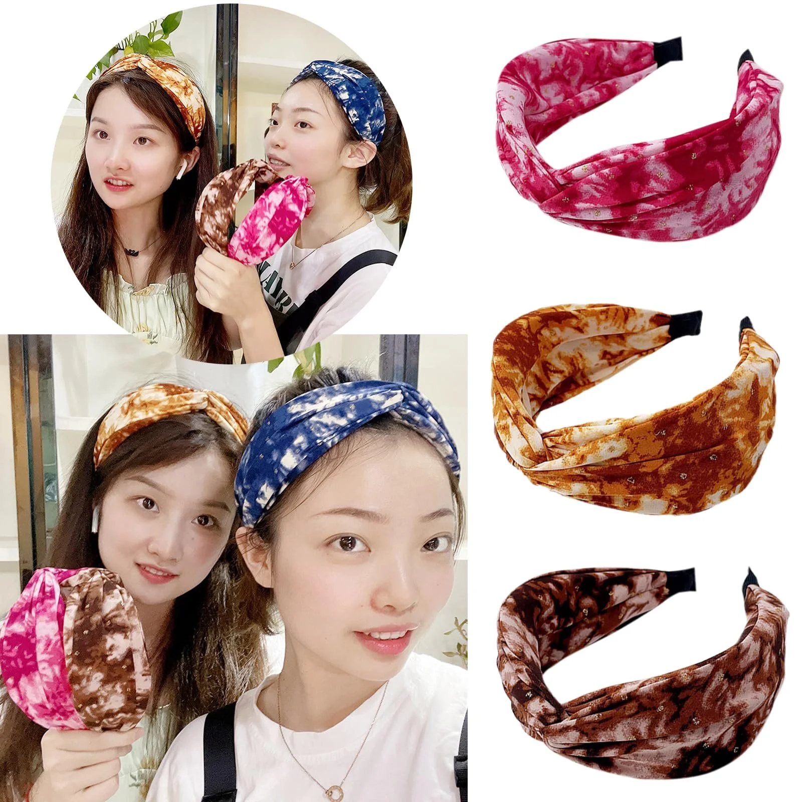 Широка Обруч на Голову Тканинна Еластична, фото №3