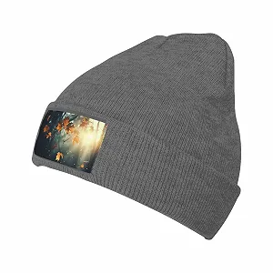 Шапка-бини Autumn Leaves Flying для женщин, зимняя теплая вязаная - Фото 1