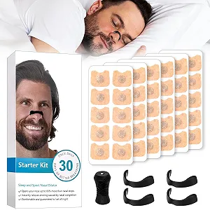 Магнитные носовые пластыри, упаковка 60 шт, полоски от храпа, магнитные дышащие носовые. - Фото 1