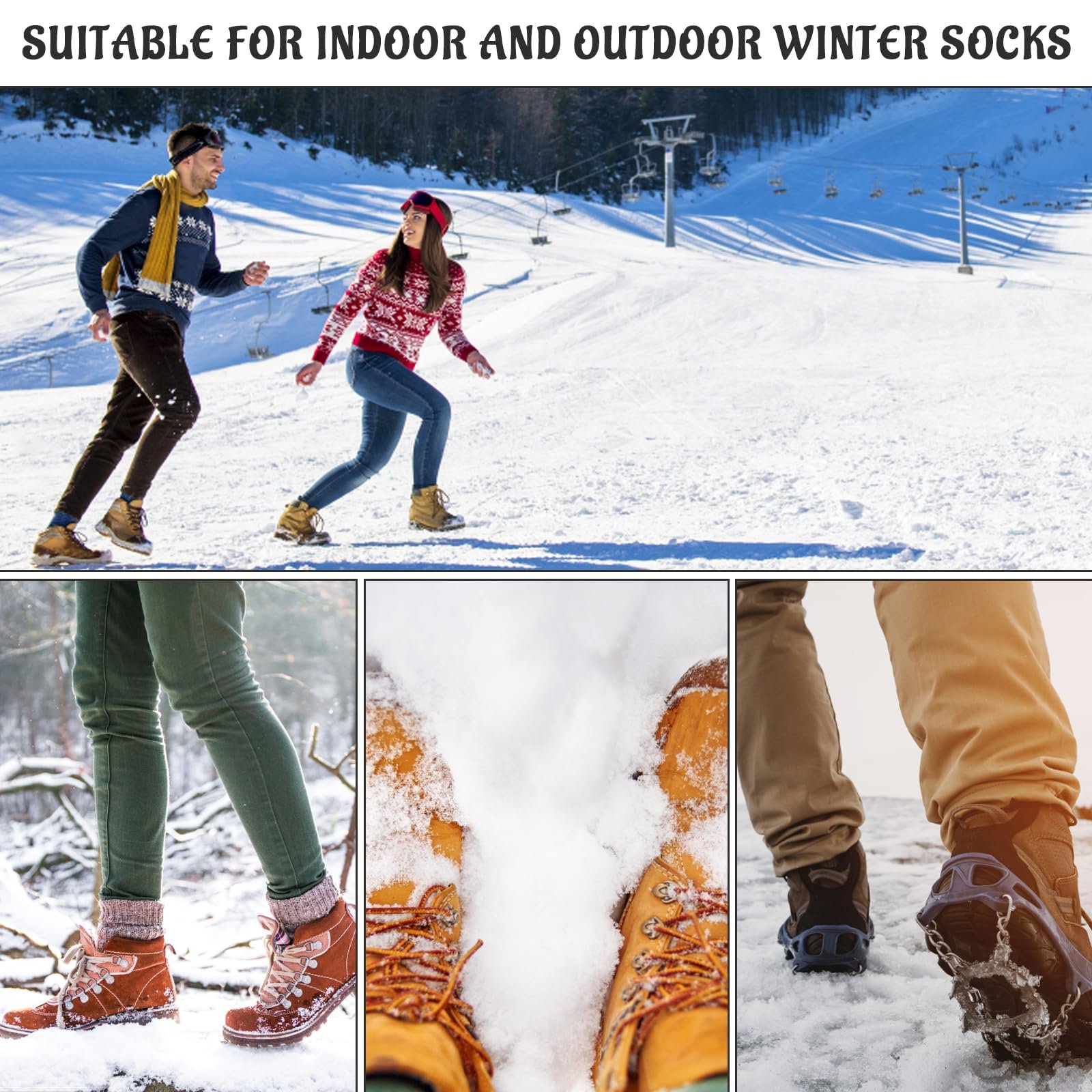 Женские Теплые Носки 5 пар Вязаные зимние носки Мягкие носки для сна 5 цветов Размер 35-41, фото №7