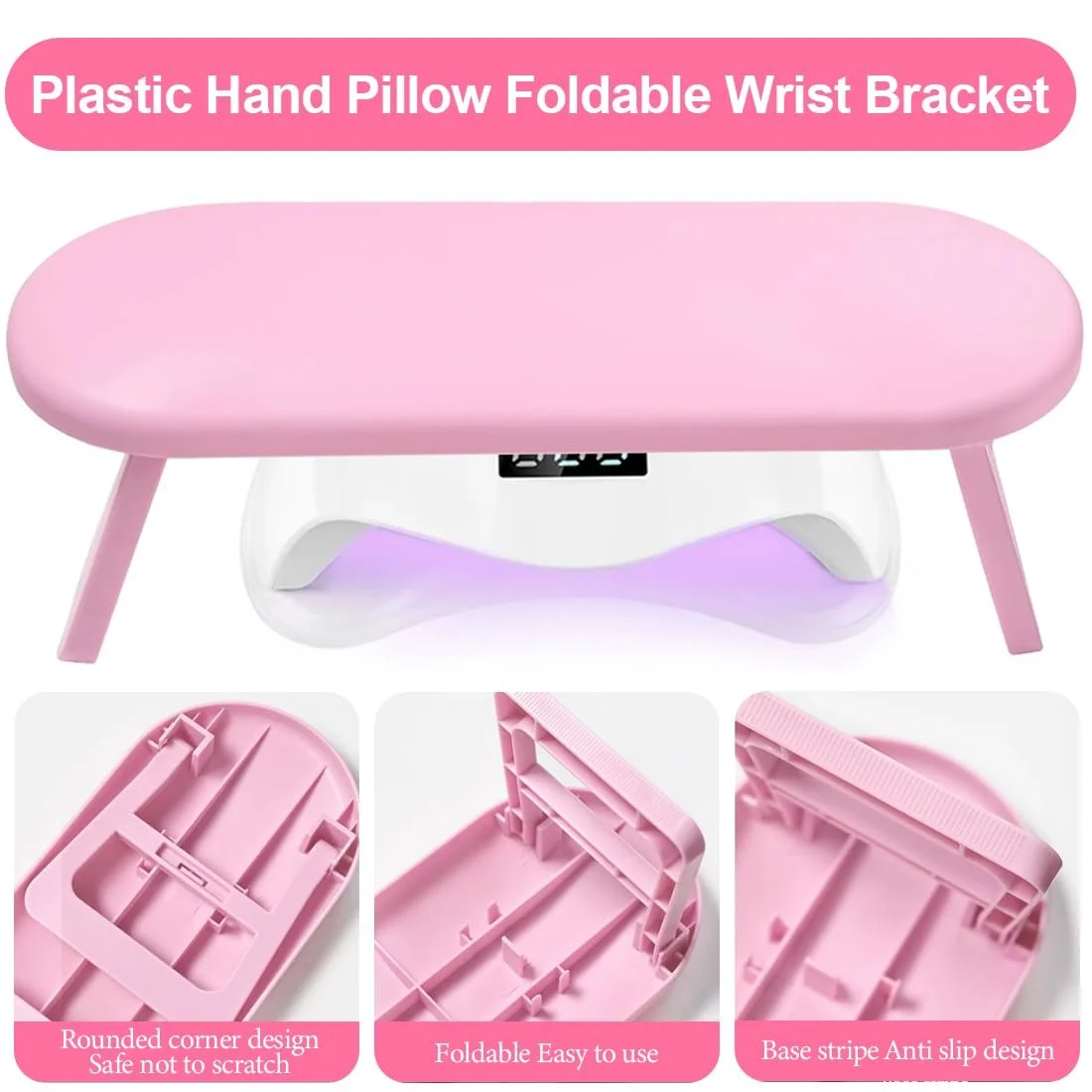 Підставка для рук для манікюру пластикова з тримачем, що складається, фото №3