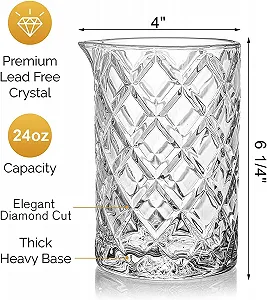 Склянка для змішування коктейлів Tebery 700 мл, набір 2 шт synthetic.ua - Фото 1