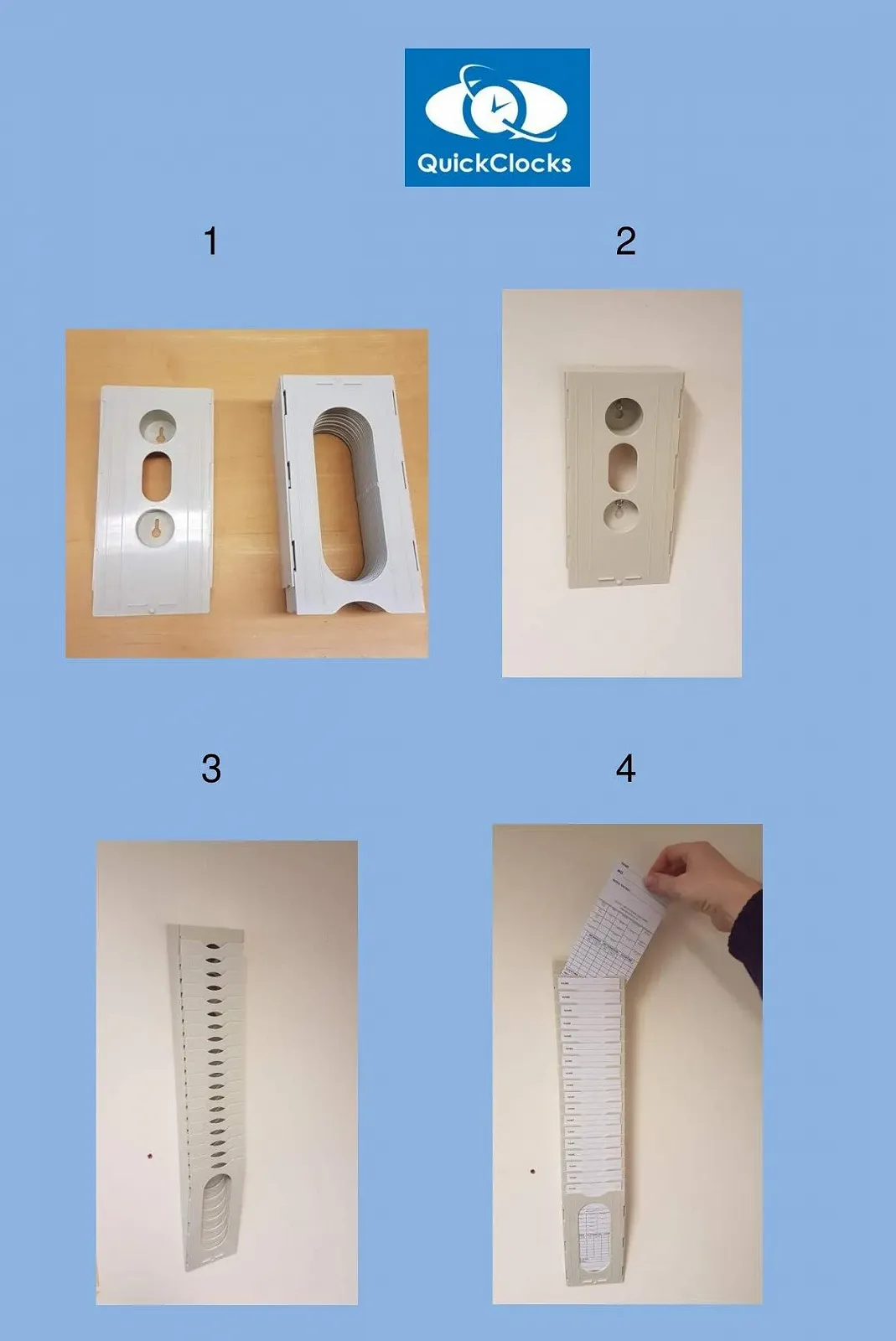 Годинник Stempeluhr Starter Paket Із картками та власником Білий, фото №7