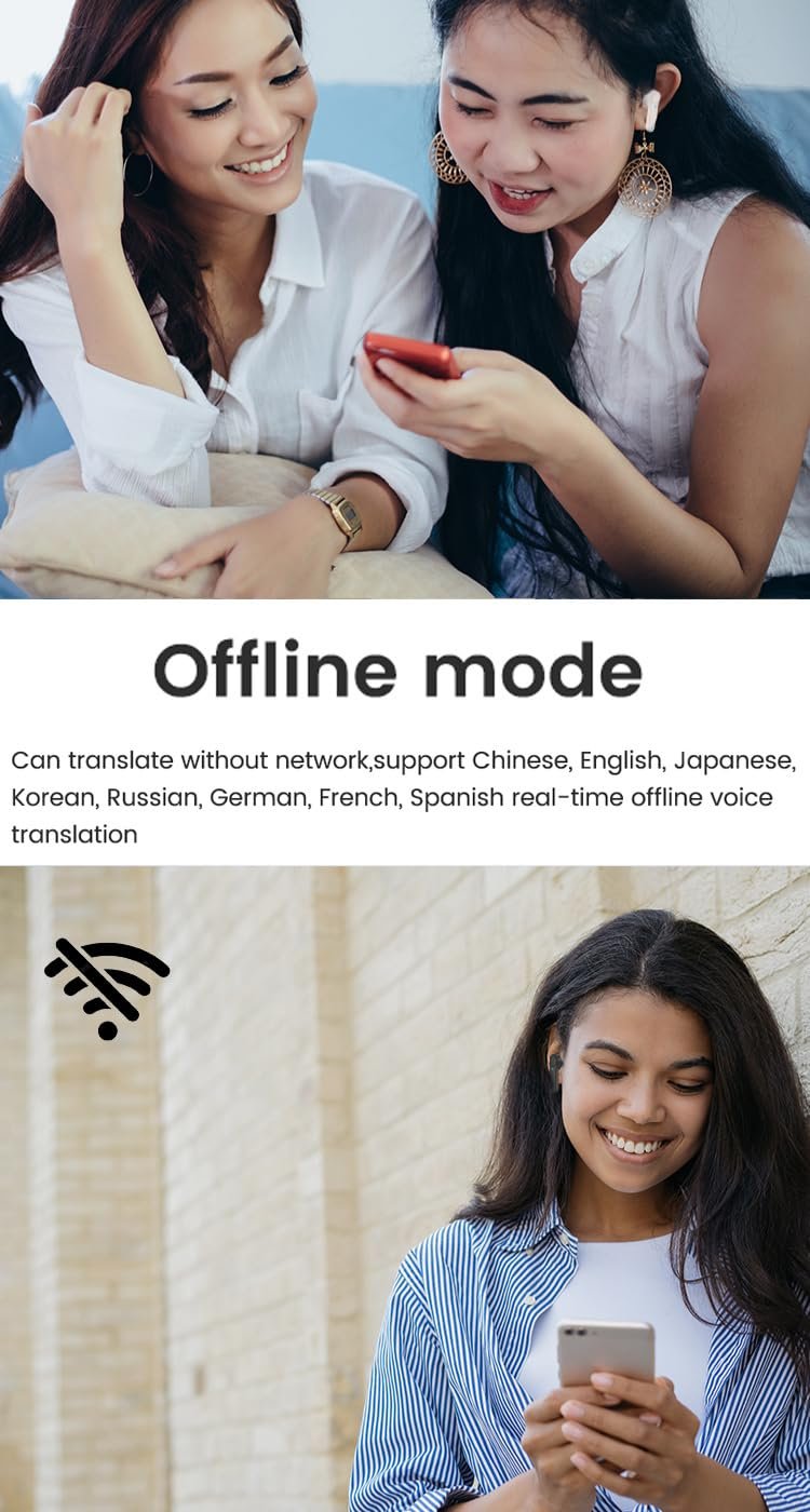 TWS B11, BT5.0 TWS Гарнитура-переводчик с шумоподавлением и цифровым дисплеем, поддержка 74 языков и 70 акцентов, интеллектуальные (Черный), фото №5