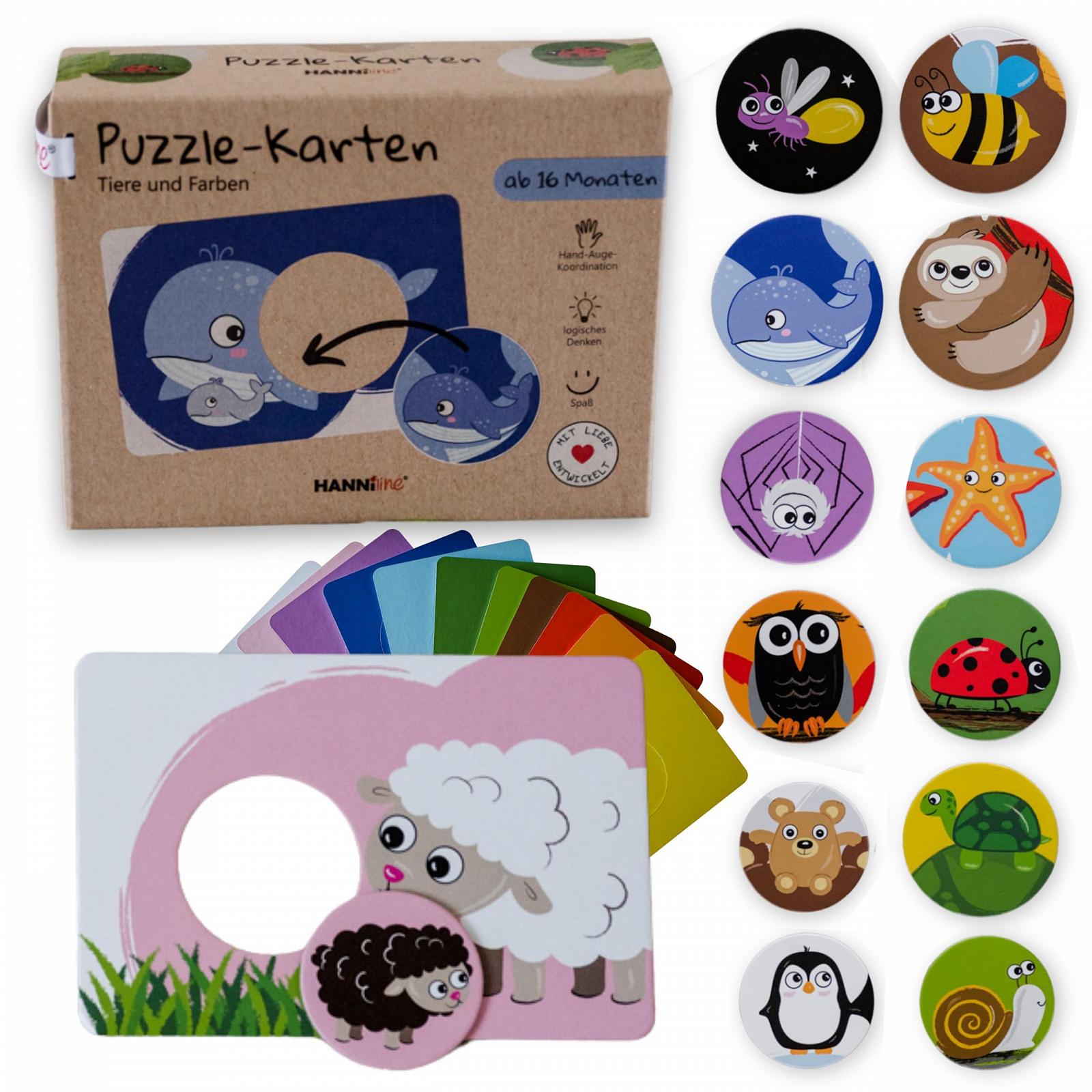 Пазлы-карточки Puzzle Cards Первый пазл Животные и цвета 13 пазлов, фото №1