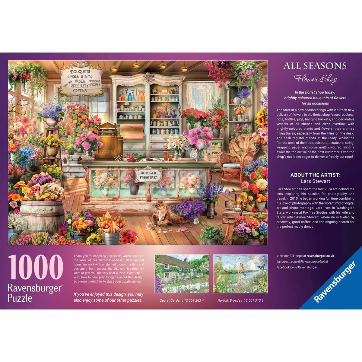 Пазл Ravensburger All Seasons Flower Shop 1000 элементов антибликовое покрытие, фото №3