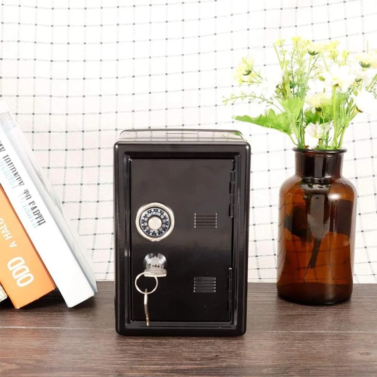 Міні-сейф Скарбничка Металева Пароль 2 ключі, фото №6