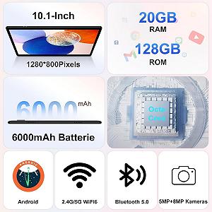 Планшет 10.1" UJJ U8 6+14/128Gb 8 ядер Android 14 6000 mAh Black synthetic.ua - Фото 1