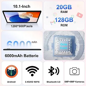 Планшет 10.1" UJJ U8 6+14/128Gb 8 ядер Android 14 6000 mAh Black synthetic.ua - Фото 1