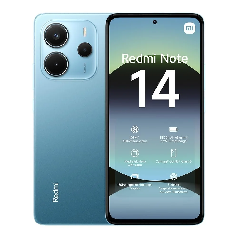 Смартфон Xiaomi Redmi Note 14 8 + 256 GB 108 MP 5500 мАг Blue, фото №1