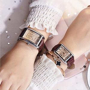 Парные наручные часы для него и для нее JewelryWe Уникальный циферблат с римскими цифрами Коричневый кожаный ремешок synthetic.ua - Фото 1